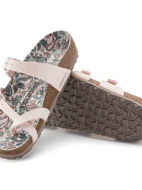 Birkenstock Pink Paisley Footbed Leather Sandals